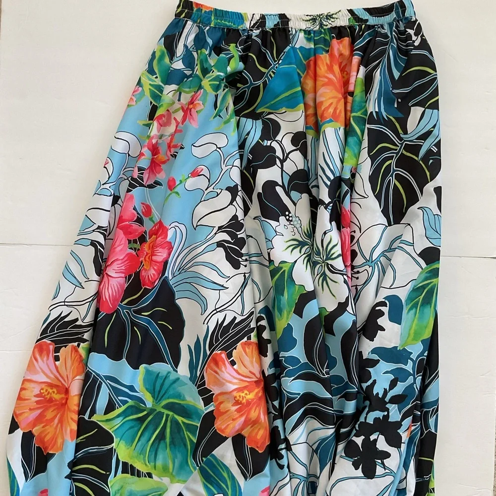 Rachel Zoe Maxi Skirt Floral Print Silky Size S - Picture 3 of 6